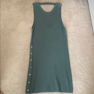 Green sweater tank top dress